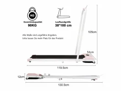 Hauss Spole Cinta De Correr|Cinta de correr con pantalla LED, altavoz Bluetooth y soporte - y negro