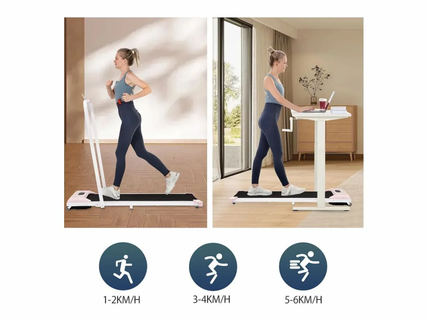 Hauss Spole Cinta De Correr|Cinta de correr con pantalla LED, altavoz Bluetooth y soporte - y negro