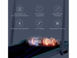 Cinta de correr plegable 2 en 1, control remoto, 1-6 km/h, pantalla LED, altavoz Bluetooth, soporte para teléfono, metal (130 x 58 x 13 cm)^ Online