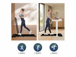 Cinta de correr plegable 2 en 1, velocidad 1-6 km/h con control remoto, pantalla LED, altavoz Bluetooth^Merax Sale