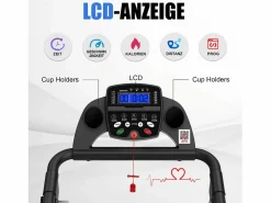 Cinta De Correr|Cinta de correr plegable 2 en 1 con 12 modos, LED y app, hasta 12 km/h, 120 kg (121x63x107 cm)