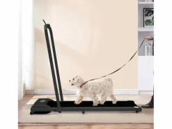 Cinta de correr plegable 2 en 1 para casa/oficina, 1-6 km/h, LED, Bluetooth, soporte para teléfono, metal (130 x 58 x 13 cm) Negro Online