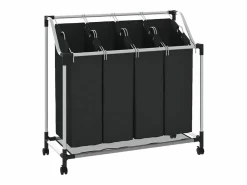 Clasificador de ropa con 4 bolsas grises Negro Discount
