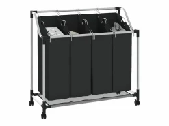 Clasificador de ropa con 4 bolsas grises Negro Discount