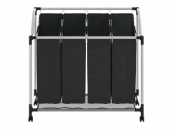 Clasificador de ropa con 4 bolsas grises Negro Discount