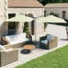 Garden Furniture Clones Sombrilla doble de jardín con palo de acero arena 600x300 cm Sale