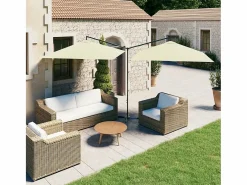 Garden Furniture Clones Sombrilla doble de jardín con palo de acero arena 600x300 cm Sale