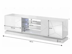 MSO Mueble Tv|Clost 160 cm LED soporte de TV - Con LEDs