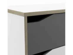 Cómoda 2 + 1 cajones - GENIUS - y Gris - 78,3 x 42,6 x 75,9 cm - DEMEYERE Blanco Discount