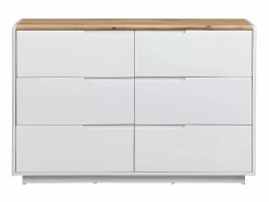 Cómoda - 6 cajones - MDF - Lacado blanco y Roble - AMANI^Vente-unique New