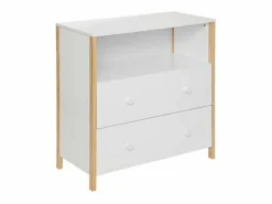 Atmosphera for Kids Cómoda 2 cajones aglomerado 85x80x40cm Blanco Discount