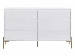 Cómoda 6 cajones de MDF y metal lacado y dorado - KORASA^Vente-unique Hot
