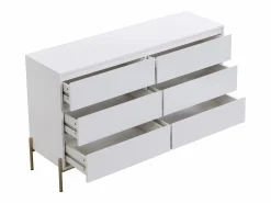 Cómoda 6 cajones de MDF y metal lacado y dorado - KORASA^Vente-unique Hot