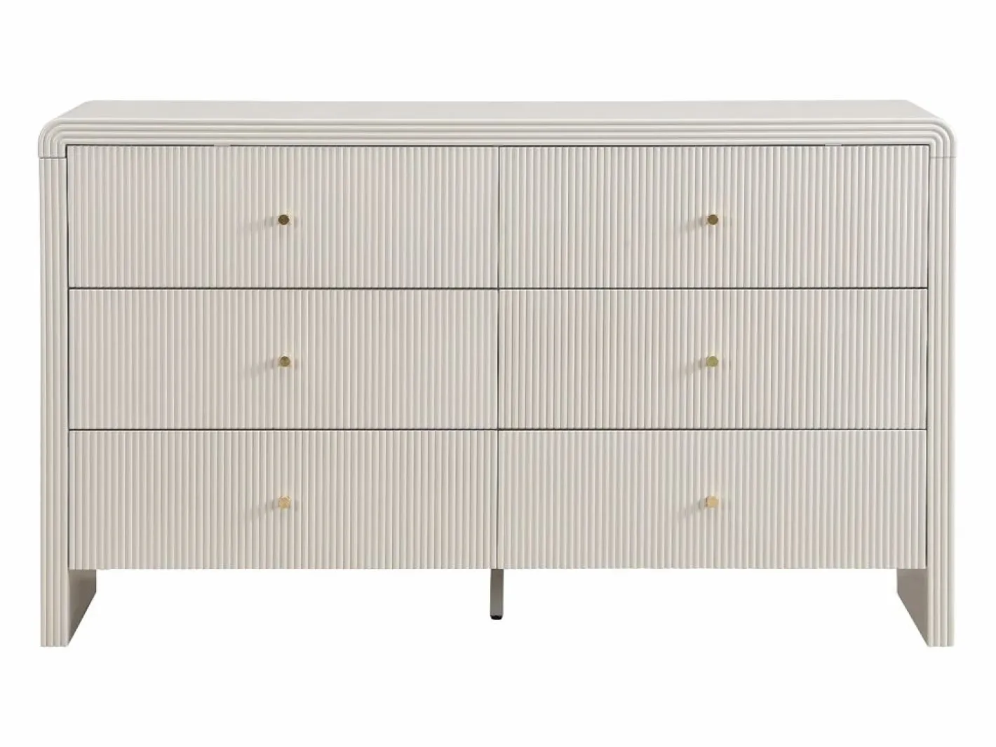 Vente-unique Cómoda|Cómoda 6 cajones MDF color y dorado - MIRENALO