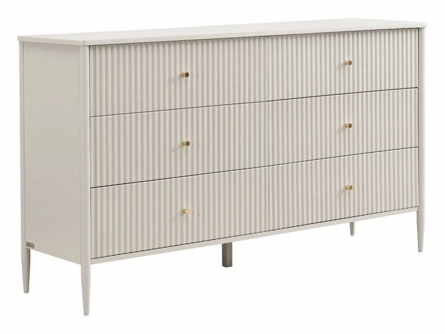 Cómoda 6 cajones MDF color y dorado - CALITARO^Vente-unique Discount