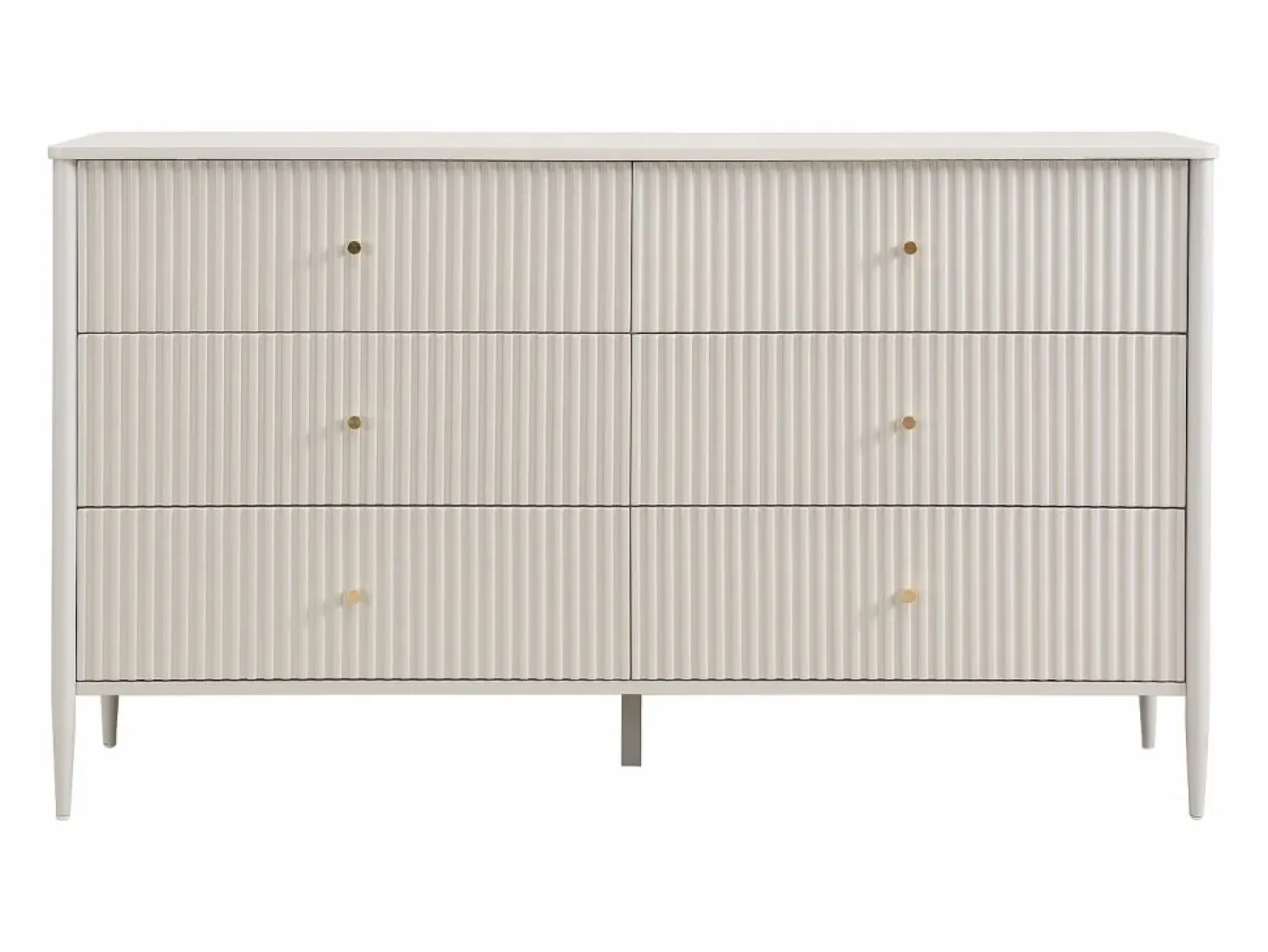 Cómoda 6 cajones MDF color y dorado - CALITARO^Vente-unique Discount