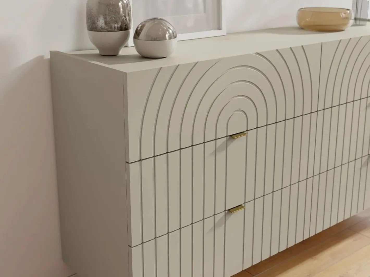 Vente-unique Cómoda 6 tiroirs en color - NORSIM de Pascal MORABITO Beige Outlet
