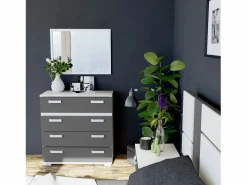 duehome Cómoda Ataneq Blanco - Grafito Marru00f3n