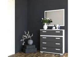 duehome Cómoda Ataneq Blanco - Grafito Marru00f3n