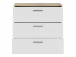 Cómoda BASJANA - 3 cajones - roble sonoma y mate - 80,2 x 41,3 x 75,8 cm^DKD Home decor Sale
