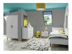 Cómoda blanca y patas de madera de roble Blanka^Les Tendances Outlet