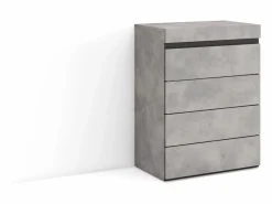 Cómoda, Cajonera, 57x35x75cm, Dormitorio, habitación, Con almacenamiento, Cemento^Skraut Home Best