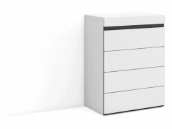 Cómoda, Cajonera, 57x35x75cm, Dormitorio, habitación, Con almacenamiento, Blanco y negro^Skraut Home Online