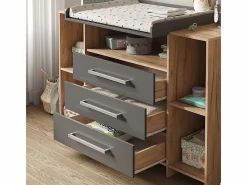 Vicco Mueble De Bebé|Cómoda cambiador antracita/sonoma 143x70x100 oskar