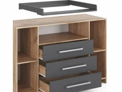 Vicco Mueble De Bebé|Cómoda cambiador antracita/sonoma 143x70x100 oskar