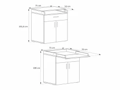 Vicco Cómoda cambiador 75x50x100 lena Blanco Best