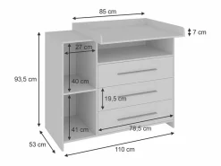 Vicco Mueble De Bebé|Cómoda cambiador 110x53x93.5 paula