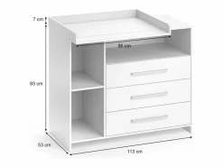 Vicco Mueble De Bebé|Cómoda cambiador 113x53x100 oskar