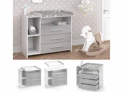 Vicco Cómoda cambiador /gris 113x53x100 oskar Blanco Clearance