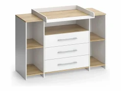 Cómoda cambiador roble blanco/dorado 143.2x53.1x93 oskar^Vicco Outlet