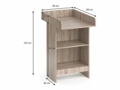 Vicco Cómoda cambiador sonoma 60x88x103 leo Color natural claro New