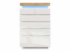 Merax Cómoda|Cómoda con 6 cajones - 73 x 39 x 115 cm - LED - Tablero de partículas - para salón y dormitorio -