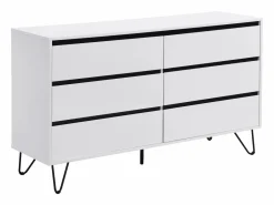 Vente-unique Cómoda|Cómoda con 6 cajones de MDF color y negro - ABUJA