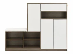 Merax Cómoda con 6 cajones de ratán - 120 x 40 x 76,5 cm - Tablero de partículas + tiradores de metal - Roble Color natural claro Best
