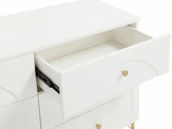 Vente-unique Cómoda con 6 cajones en color y dorado - ALOBARA Blanco Hot