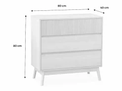 Cómoda con efecto madera, 3 cajones madera clara^Sweeek