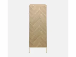 Sweeek Cómoda con efecto madera y espiga de 2 puertas, 80cm natural Marru00f3n