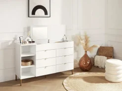 Cómoda de 6 cajones, 3 estantes y 1 arcón con espejo color - ONISHA^Vente-unique Online