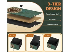 Cómoda de 9 cajones - Mueble de dormitorio - Estructura de metal y tapa de madera - Mueble de almacenaje para salón - Estilo vintage^ Outlet