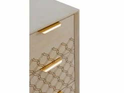 Cómoda de 3 cajones chapada en madera de roble y color Beige Clearance