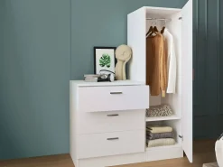 Vente-unique Cómoda|Armario|Cómoda de 3 cajones con mueble y espejo - VITORIO