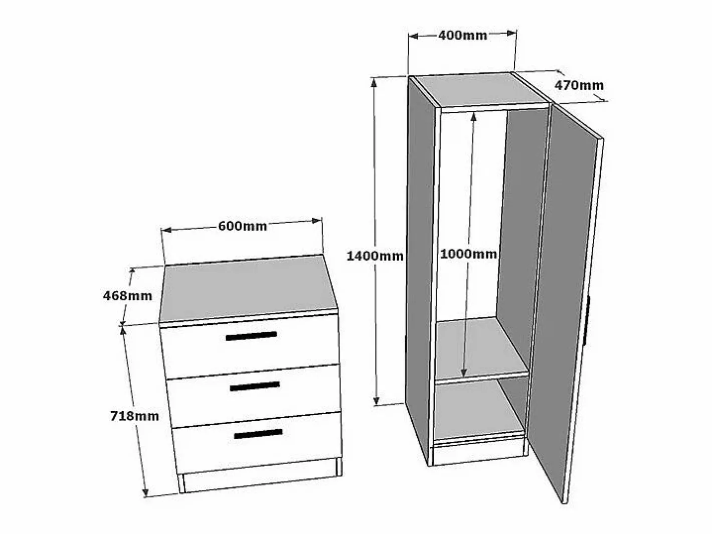 Vente-unique Cómoda|Armario|Cómoda de 3 cajones con mueble y espejo - VITORIO