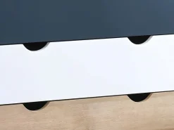 Vente-unique Muebles Niño|Cómoda|Cómoda de 6 cajones en blanco natural y azul marino - LURVIA