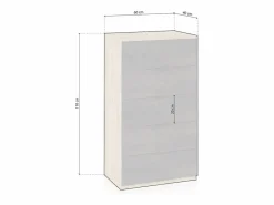 duehome Cómoda de 5 cajones formato vertical en roble canadian y óxido 60x110 cm Akari Roble Canadian - Óxido Gris Sale