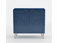 Cómoda de 2 puertas con estante, aparador, mueble de cocina, dormitorio, 80 x 40 x 78 cm, Azul Online