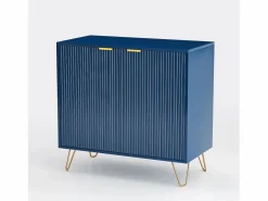 Cómoda de 2 puertas con estante, aparador, mueble de cocina, dormitorio, 80 x 40 x 78 cm, Azul Online